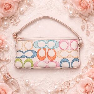 Coach Muli Color Wristlet White Large "C"